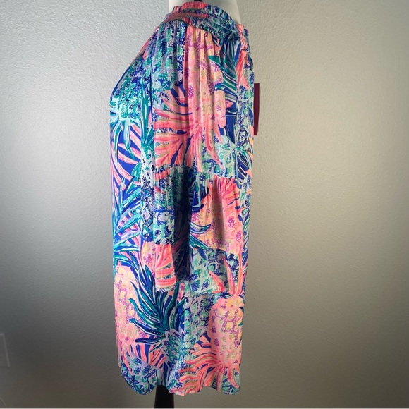 Lilly Pulitzer Tobyn Off-Shoulder Dress Tunic Gypsy Paradise Pineapple - Picture 6 of 10